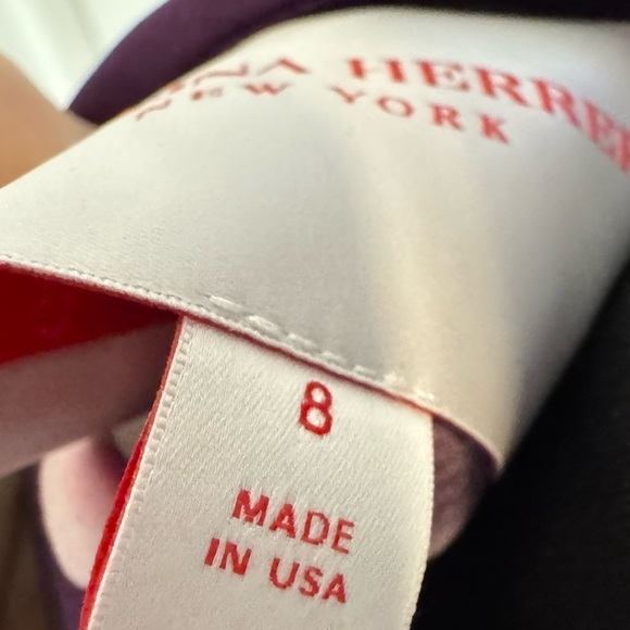 CAROLINA HERRERA Trench Gown in Fig Multi Purple Floral Belted Dress Size 8 NWT - Picture 11 of 13